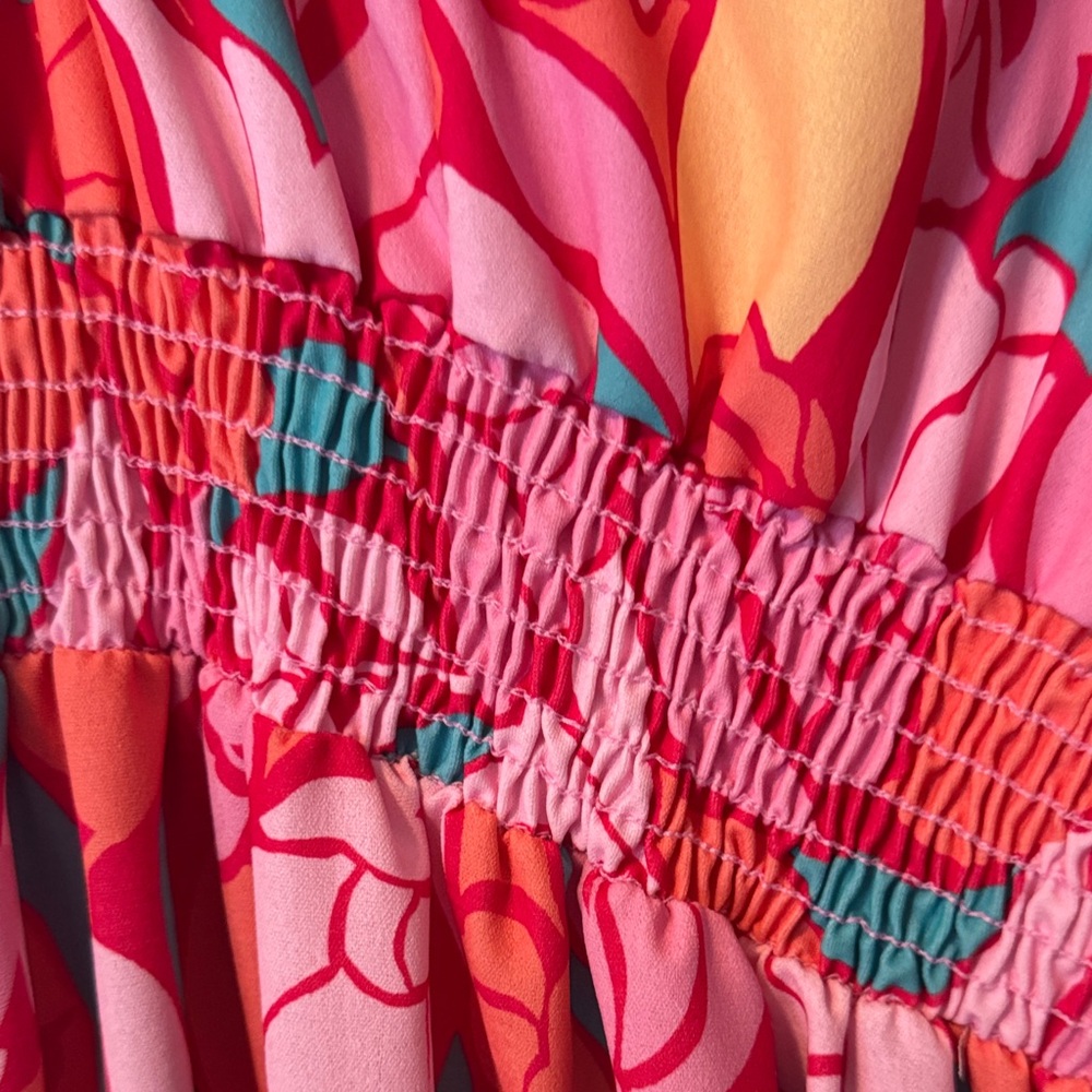 Colorful Floral Women's Maxi Dress - Picture 3 of 5